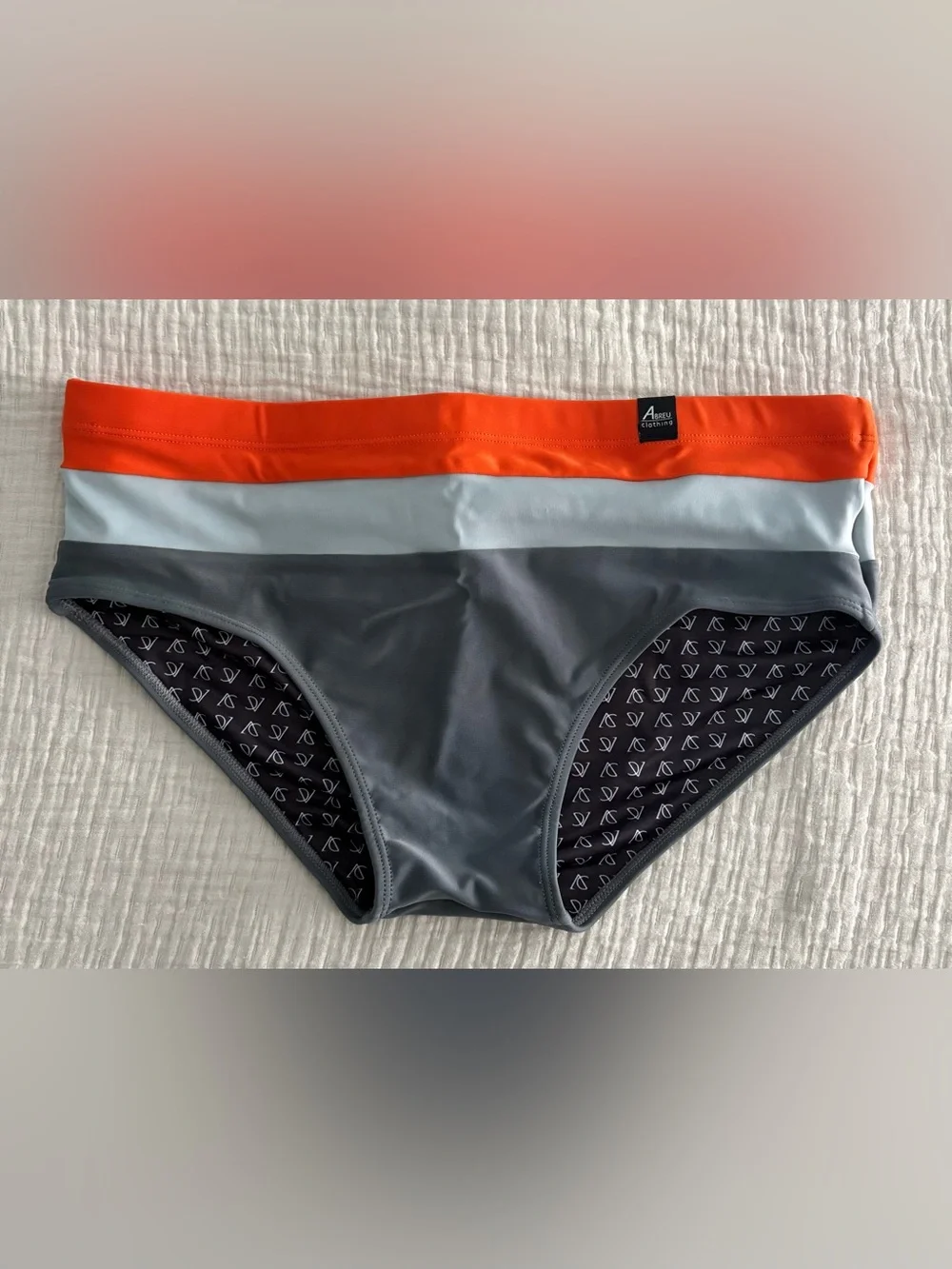 Men’s Swim Briefs Trunks Orange Gray XL/GG Brazil